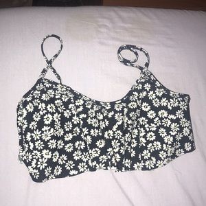 Cute Flounce Daisy Swim Top and Bottom Set